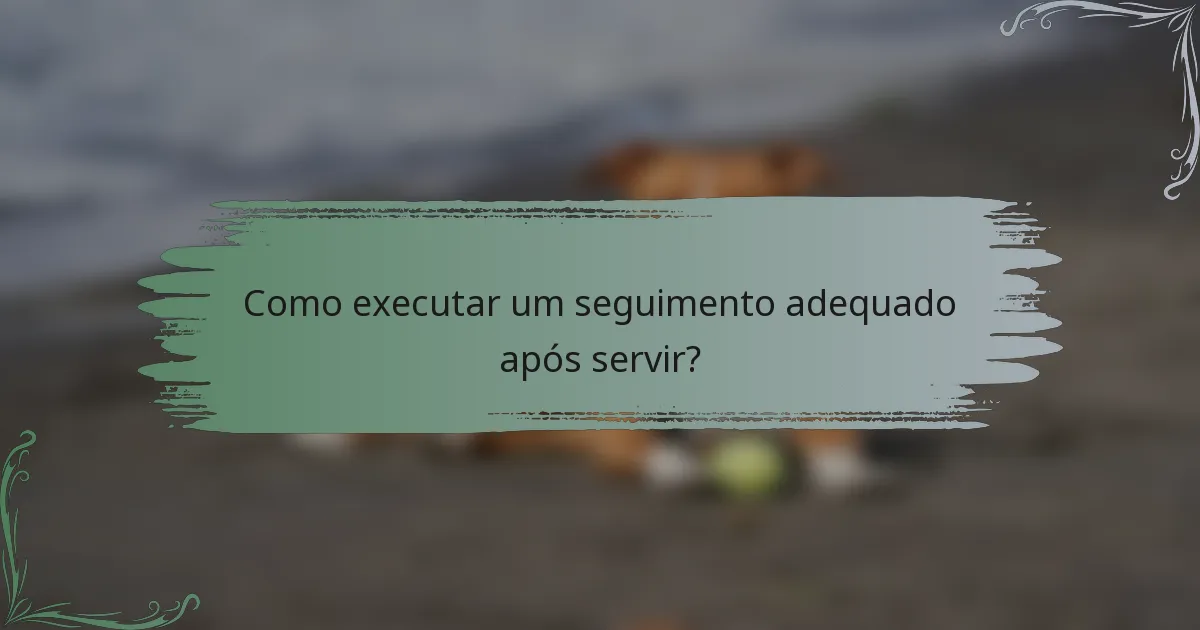 Como executar um seguimento adequado após servir?