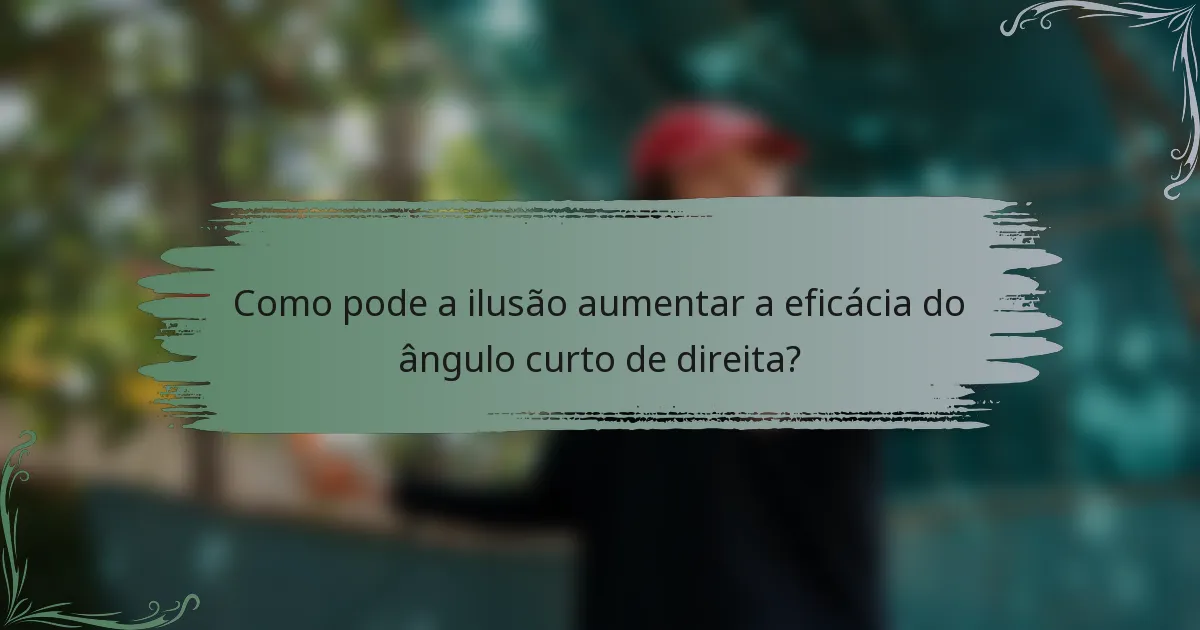 Como pode a ilusão aumentar a eficácia do ângulo curto de direita?