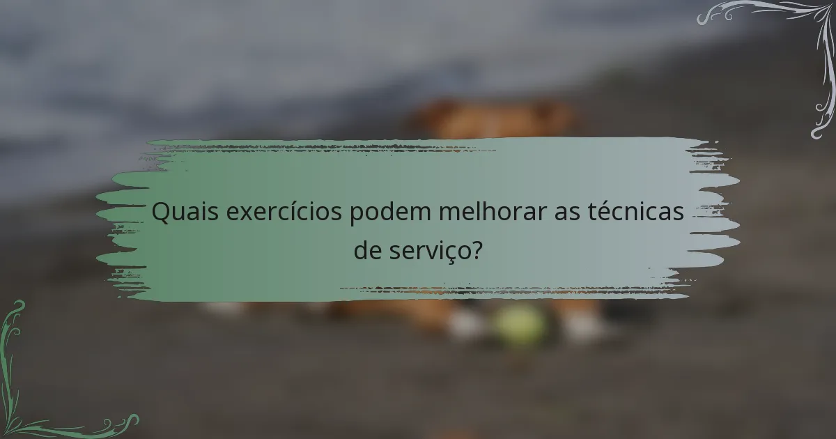 Quais exercícios podem melhorar as técnicas de serviço?