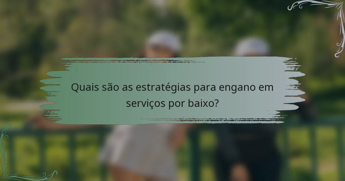 Quais são as estratégias para engano em serviços por baixo?