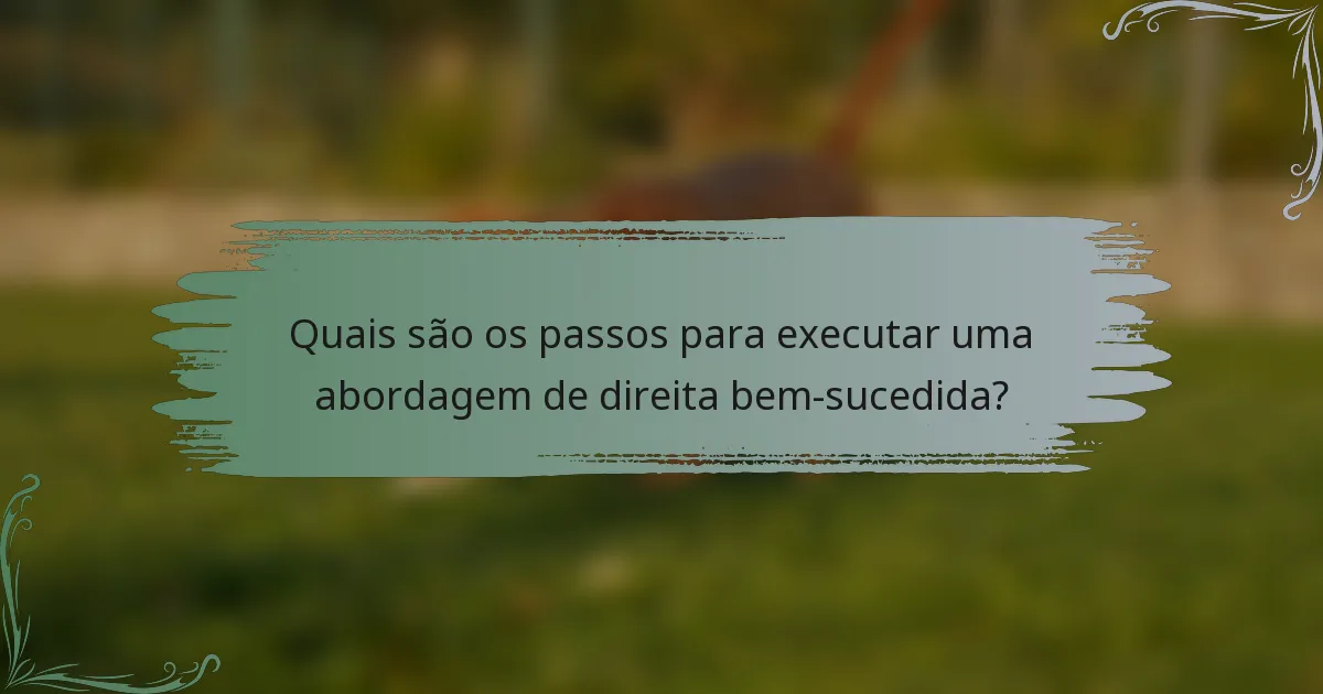 Quais são os passos para executar uma abordagem de direita bem-sucedida?